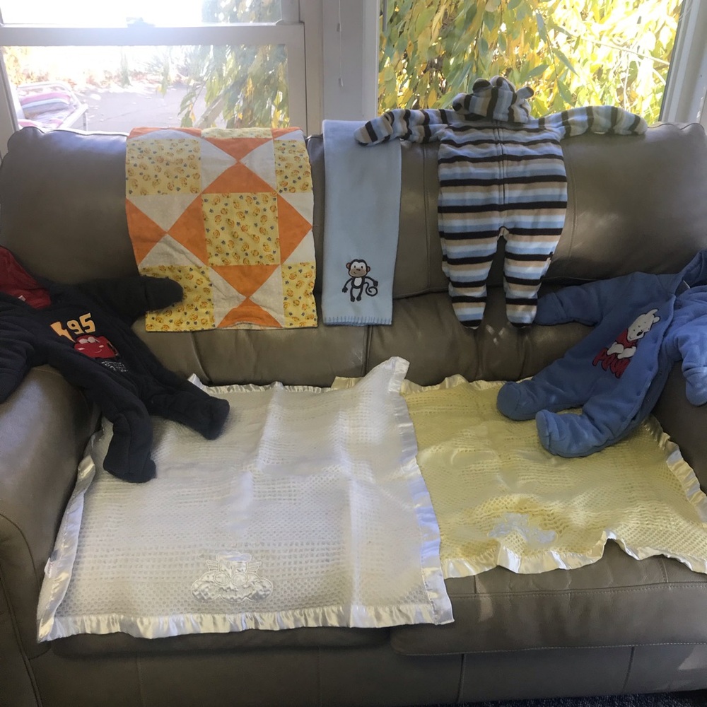 Baby Winter Suits and‎ Blankets-Lot of 7